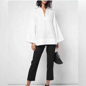 NWT Nili Lotan Mae white poplin popover blouse size small
